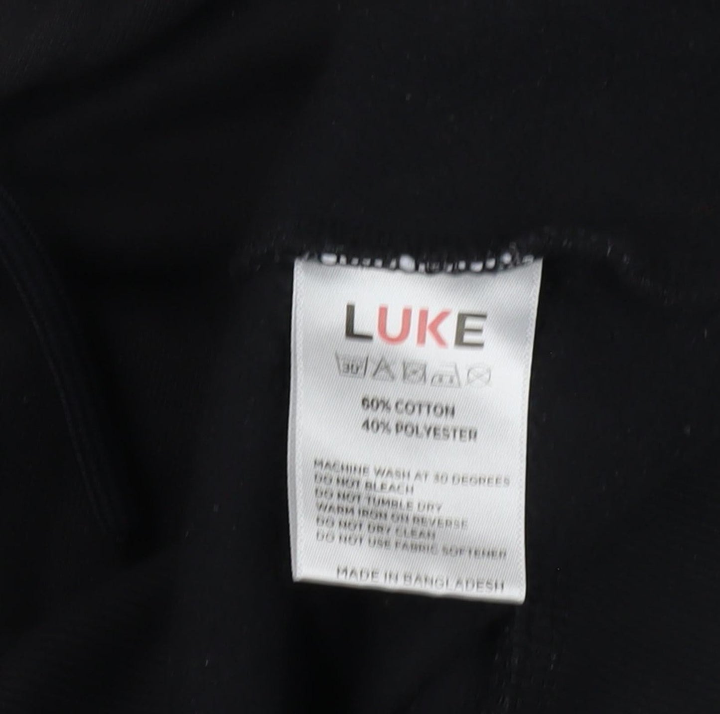 Luke Men's Black Pullover Hoodie, M - Logo Accent