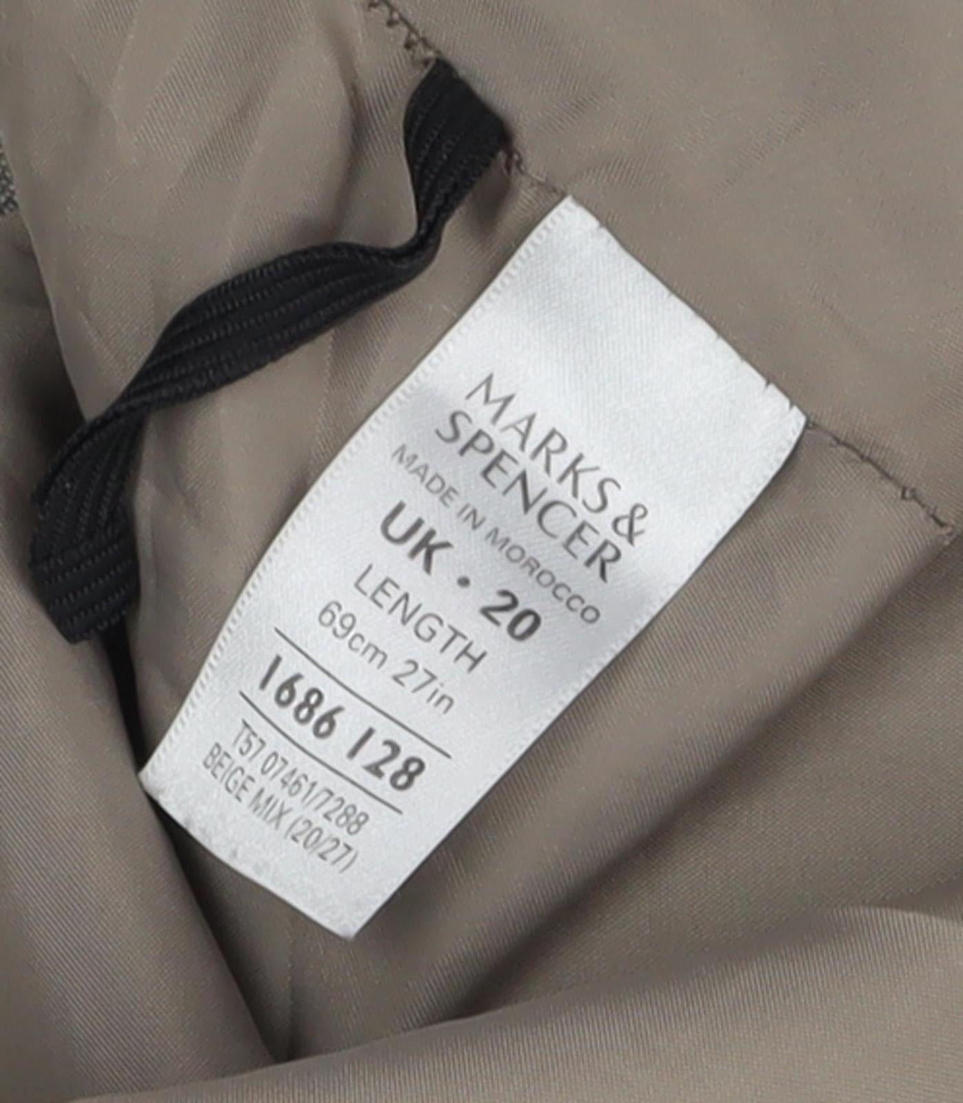 Marks & Spencer Women's Beige Knee Length Skirt Size 20