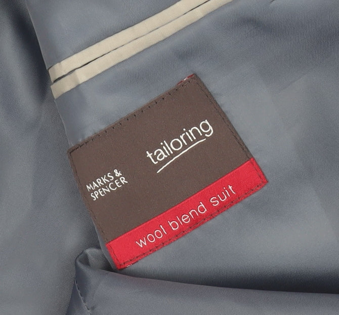 Marks & Spencer Men's Blue Striped Suit Jacket 40S