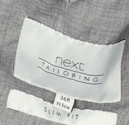 Next Men's Grey Slim Fit Blazer 36R Notch Lapel