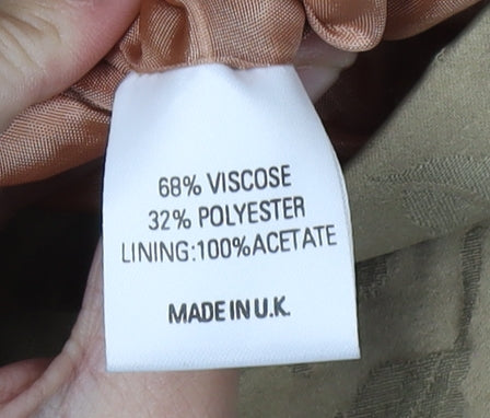 Gina Beige Floral Women's Overcoat Size 10