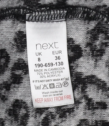 Next Women's Grey Animal Print Long Sleeve Jumper