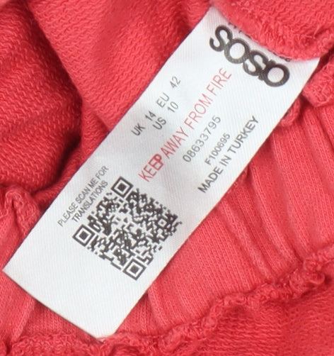 ASOS Women’s Red Pullover Sweatshirt, Size 14, Casual