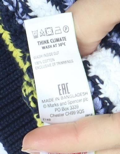Marks & Spencer Women's XL Blue Striped Pullover Jumper