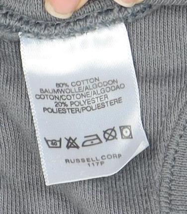 Jerzees Men's Grey Crew Neck Pullover Sweatshirt L