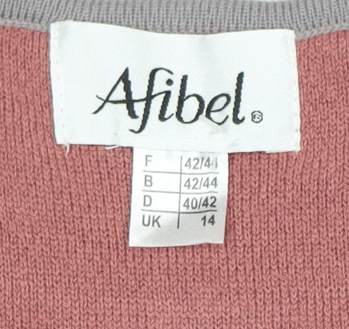 Afibel Women's Grey Cardigan Size 14 with Pockets