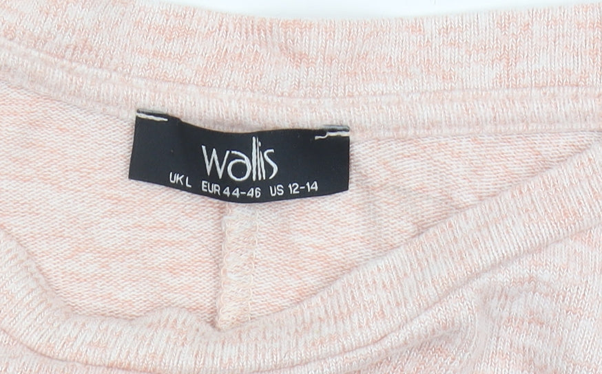 Wallis Women's Pink Jumper L 3/4 Sleeve Casual