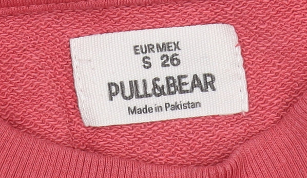 Pull&Bear Women's Red Graphic Logo Sweatshirt, S