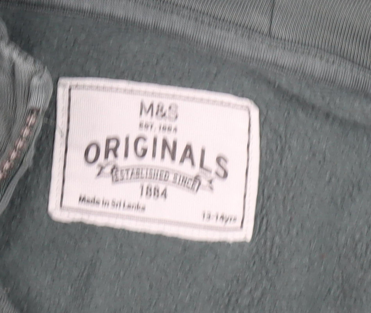 Marks & Spencer Boys Green Full Zip Hoodie 13-14 Years