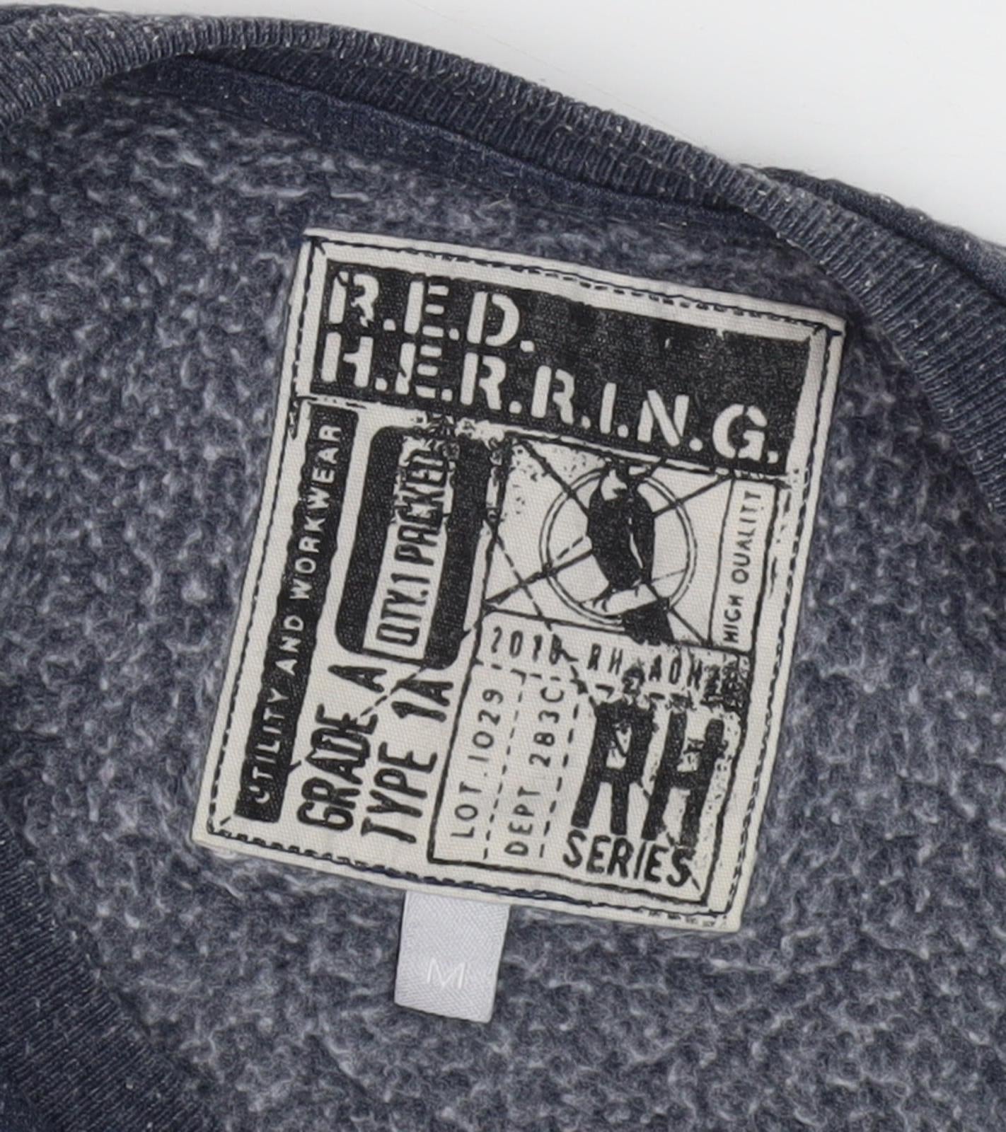 Red Herring Men's Grey Sweatshirt, M, Graphic Print