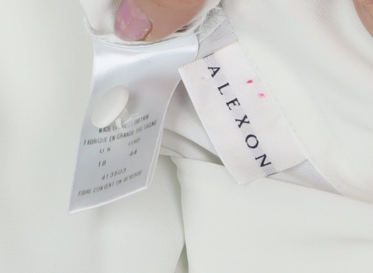 Alexon Women's White Sleeveless Cowl Neck Blouse Size 18