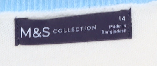 Marks & Spencer Women's Ivory V-Neck Pullover Jumper Size 14