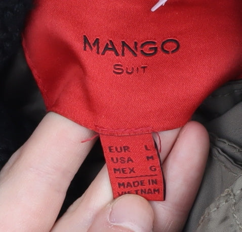 Mango Beige Hooded Puffer Jacket Women's Size 12
