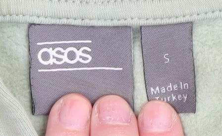 ASOS Unisex Green Full Zip Hoodie, Size S