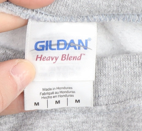 Gildan Men’s Grey Cartoon Graphic Print Sweatshirt M