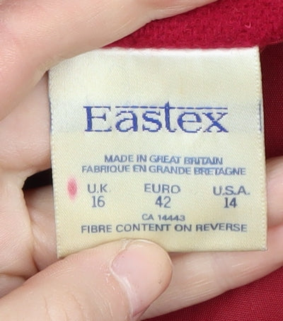 Eastex Women's Red Wool Mid-Length Toggle Coat