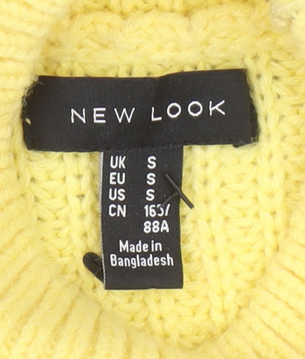New Look Women's Yellow Mock Neck Pullover Jumper S