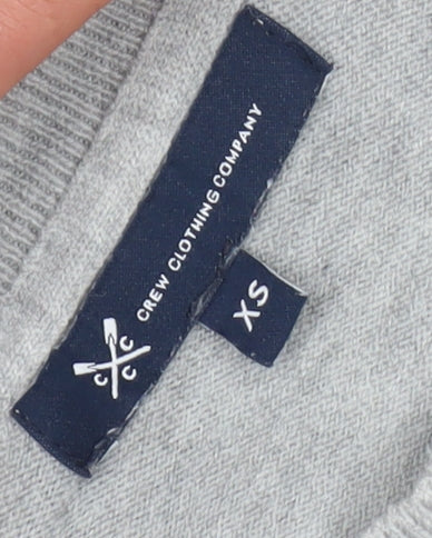 Brand and care label for Crew Clothing Grey Star jumper XS
