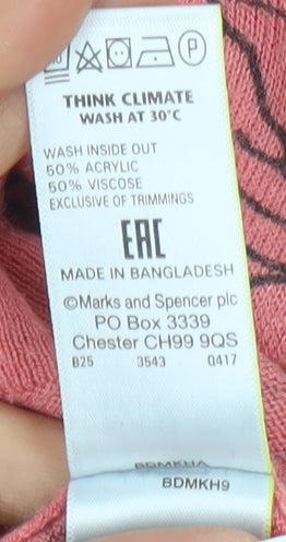 Marks & Spencer Women's Pink Floral Pullover M