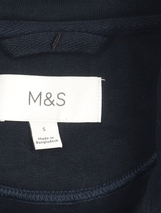 Marks & Spencer Unisex Blue Full Zip Sweatshirt S