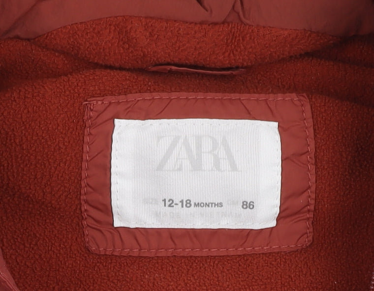Additional view of Zara boys’ red puffer jacket 12-18 months hooded