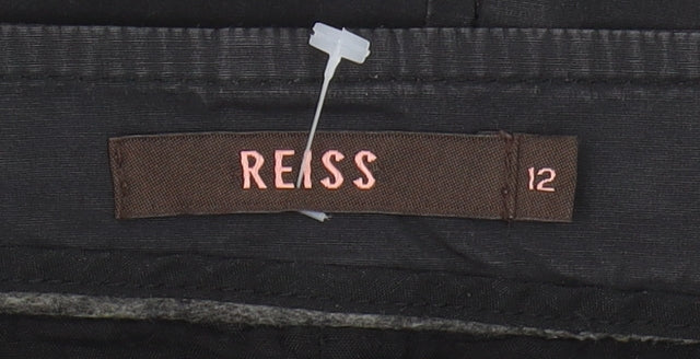 Reiss Women's Black Pencil Skirt Size 12 Cotton Blend