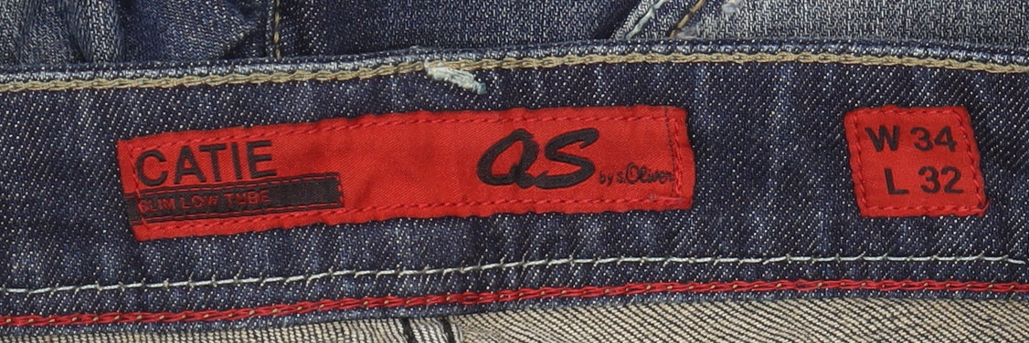 QS by s.Oliver Men's Blue Slim Straight Jeans, Size 34