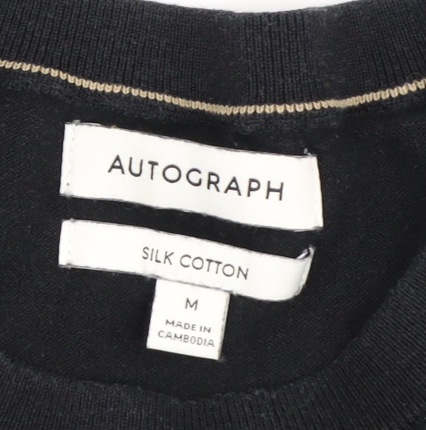 Marks & Spencer Black Cotton Silk Pullover Jumper - M