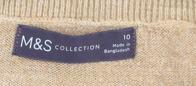 Marks & Spencer Women's Beige Geometric Pullover Jumper Size 10