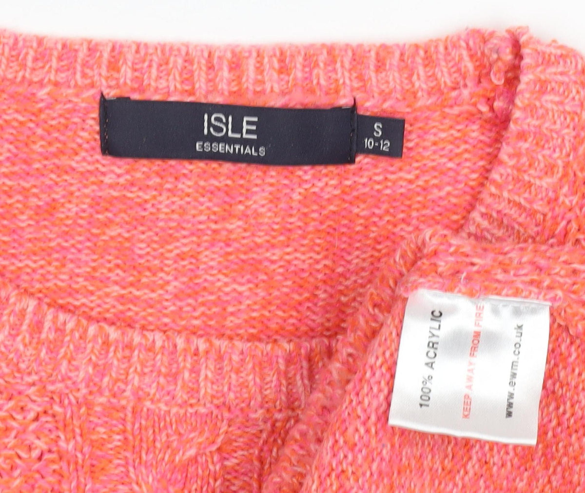 ISLE Womens Pink Knitted Pullover Size 10-12 Casual