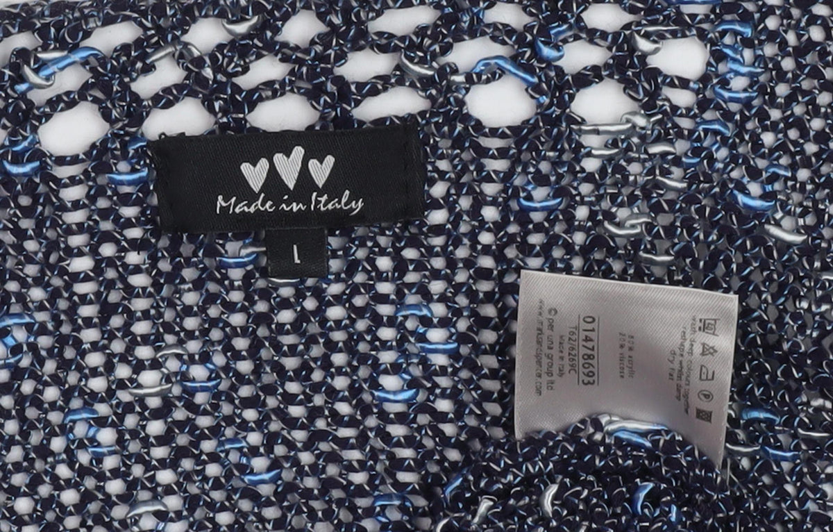 Women's Blue V-Neck Pullover Jumper, Size L