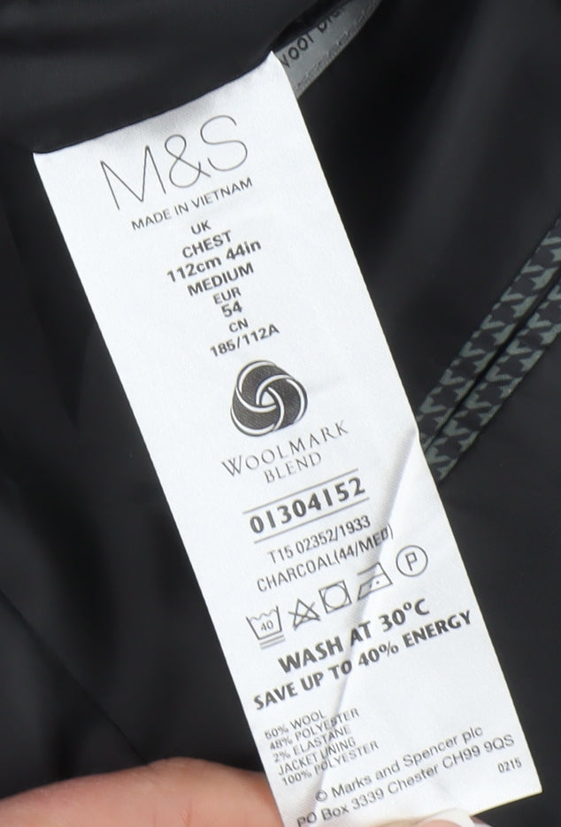Marks & Spencer Grey Men's Blazer 44R Classic Fit