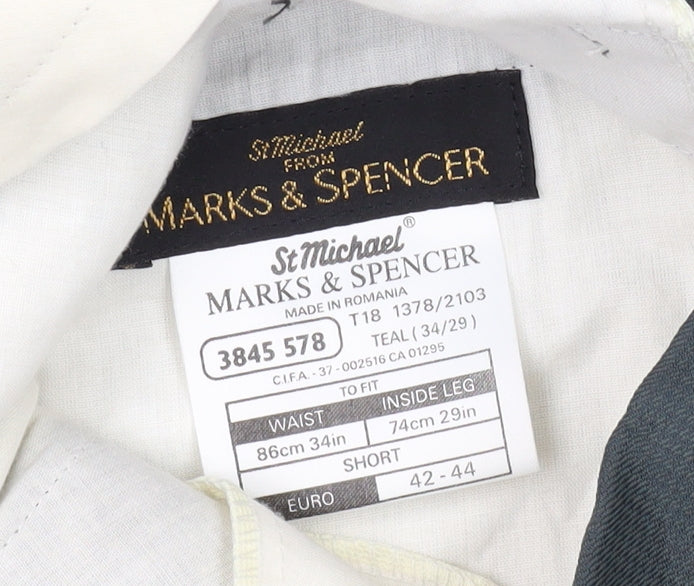 Marks & Spencer Blue Trousers, Size 34, Unisex, Formal