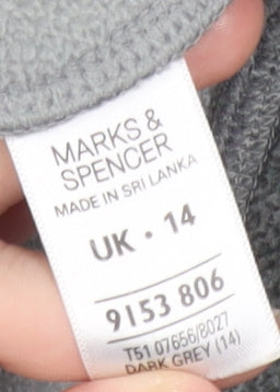 Marks & Spencer Women's Grey Herringbone Jacket Size 14