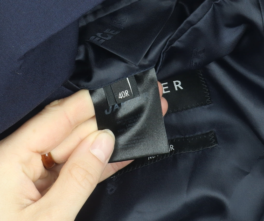 Additional view of Jaeger Men's Blue Wool Blazer, size 40R, Formal Wear