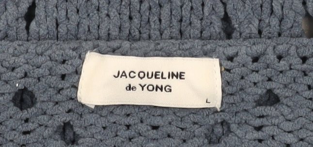 Jacqueline de Yong Women's Blue Knit Pullover Jumper L