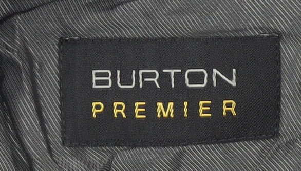 Burton Men's Grey Striped Suit Jacket 42 Short
