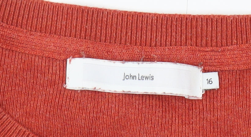 John Lewis Women's Red Pullover Jumper Size 16