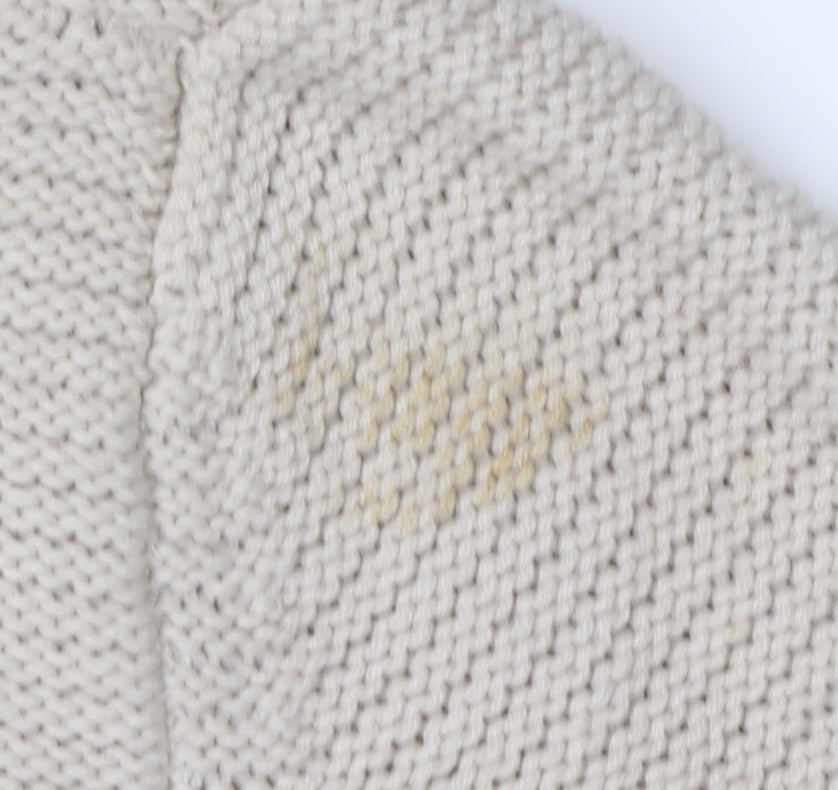 Oasis Beige Women's Cardigan, S, Faux Fur Trim, Knit