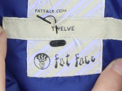 FatFace Boys Blue Puffer Jacket 12 Years Sleeveless Zip