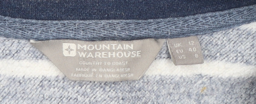 Mountain Warehouse Women's Blue Striped Size 12 Sweatshirt