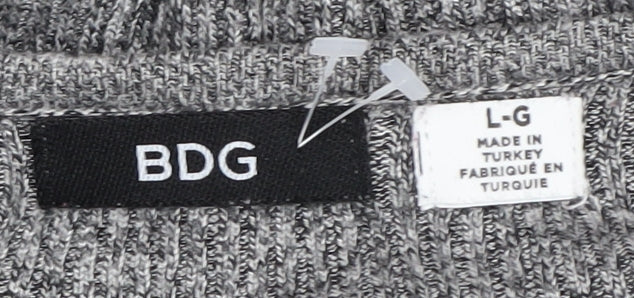 BDG Women's Grey V-Neck Knit Jumper - Size L