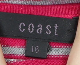 Coast Women's Multicoloured Striped Boat Neck Pullover Jumper