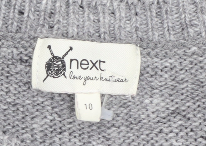 Next Women's Grey Animal Knit Pullover Jumper Size 10