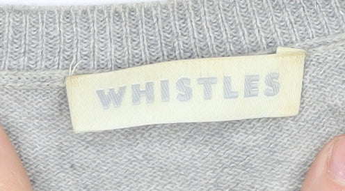 Whistles Women's Grey Sequin Pullover Jumper Size 2