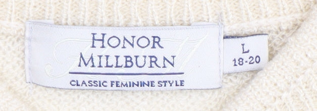 Honor Millburn Women's Ivory Henley Jumper L Casual