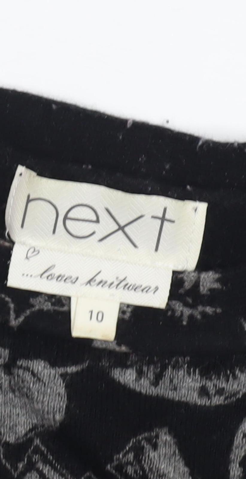 Next Women's Black Jumper Size 10 Floral Pattern