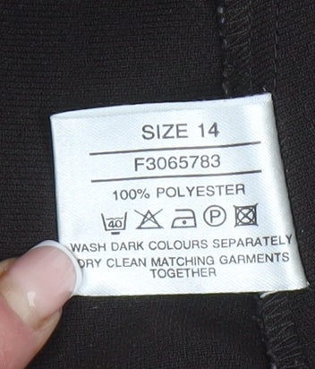 Amaranto Women's Black Trousers Size 14