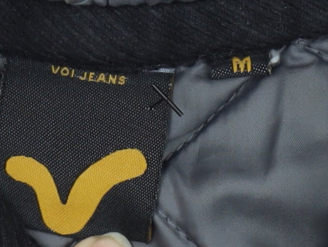 Voi Jeans Men's Black Quilted Hooded Jacket M