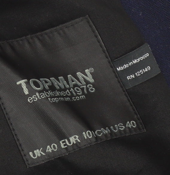 Topman Men's Blue Blazer, Size 40, Formal Jacket